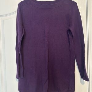Karen Scott Purple Boatneck Tunic Sweater
